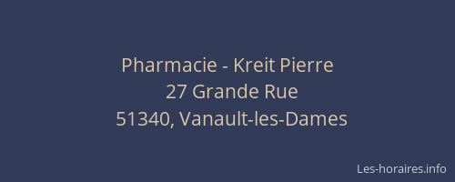 Pharmacie - Kreit Pierre