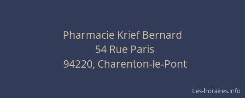 Pharmacie Krief Bernard