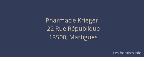 Pharmacie Krieger