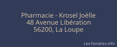 Pharmacie - Krosel Joëlle