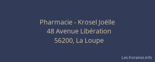 Pharmacie - Krosel Joëlle