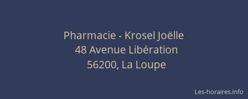 Pharmacie - Krosel Jo&euml;lle