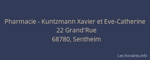 Pharmacie - Kuntzmann Xavier et Eve-Catherine