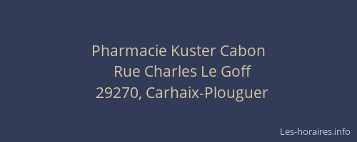 Pharmacie Kuster Cabon