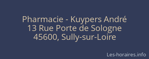 Pharmacie - Kuypers André