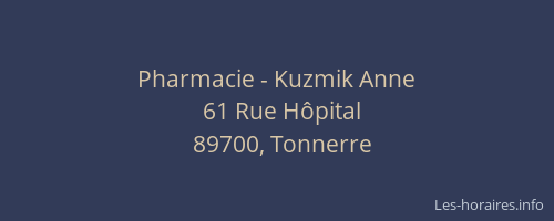 Pharmacie - Kuzmik Anne