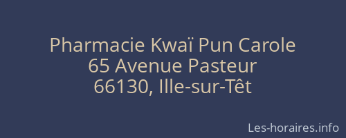 Pharmacie Kwaï Pun Carole