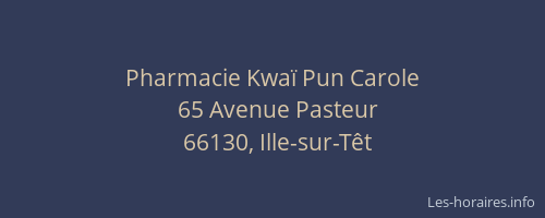 Pharmacie Kwaï Pun Carole