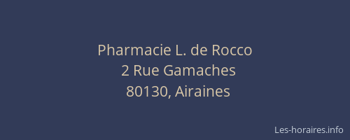 Pharmacie L. de Rocco