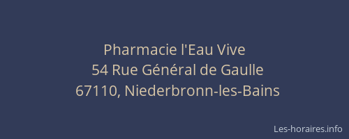 Pharmacie l'Eau Vive