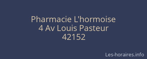 Pharmacie L'hormoise