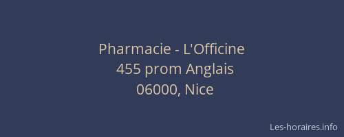 Pharmacie - L'Officine