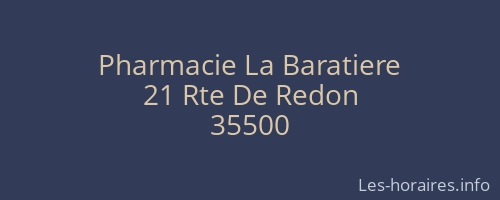 Pharmacie La Baratiere
