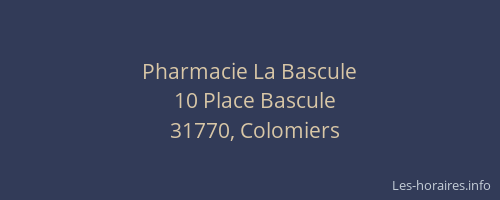 Pharmacie La Bascule
