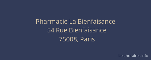 Pharmacie La Bienfaisance