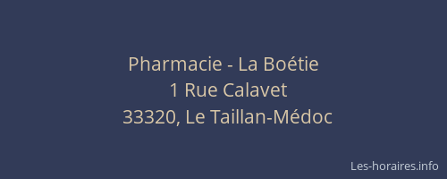 Pharmacie - La Boétie