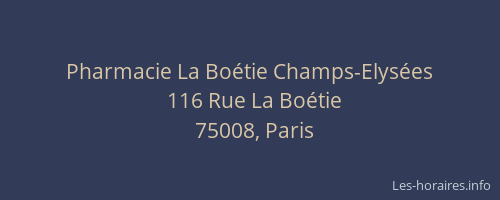 Pharmacie La Boétie Champs-Elysées