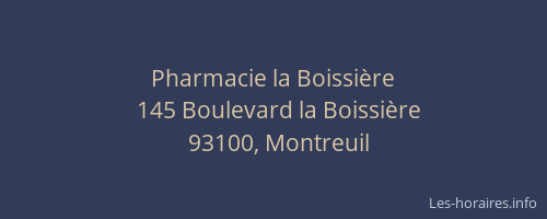 Pharmacie la Boissière