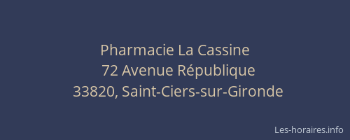 Pharmacie La Cassine
