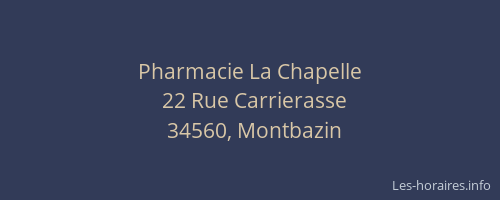 Pharmacie La Chapelle
