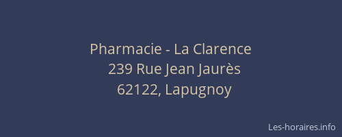 Pharmacie - La Clarence
