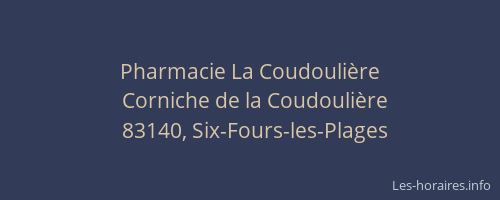 Pharmacie La Coudoulière