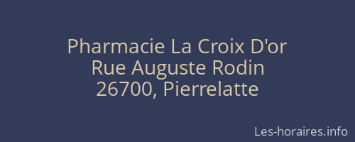 Pharmacie La Croix D'or