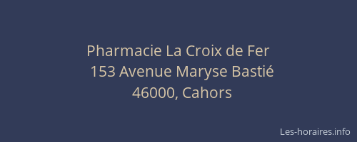 Pharmacie La Croix de Fer