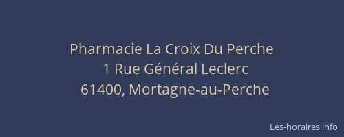 Pharmacie La Croix Du Perche