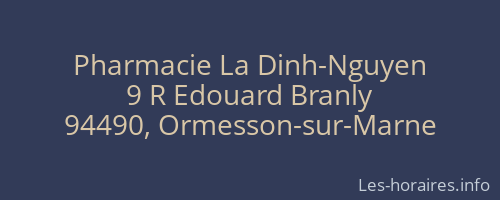 Pharmacie La Dinh-Nguyen
