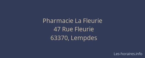 Pharmacie La Fleurie