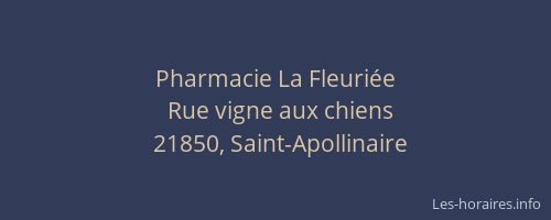 Pharmacie La Fleuriée