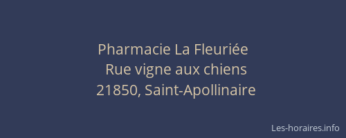 Pharmacie La Fleuri&eacute;e