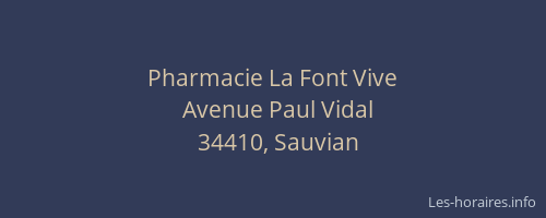 Pharmacie La Font Vive