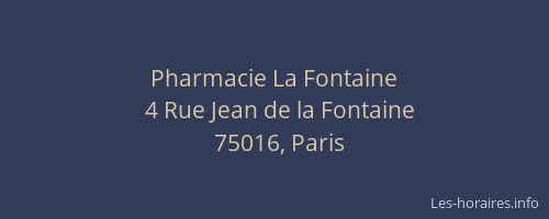 Pharmacie La Fontaine