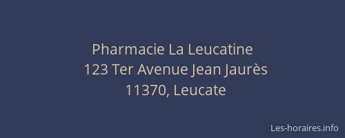 Pharmacie La Leucatine