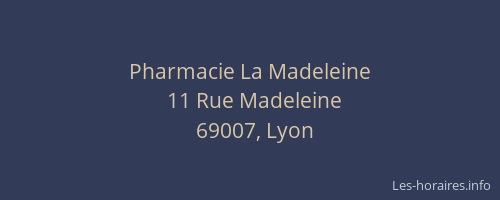 Pharmacie La Madeleine