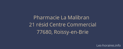 Pharmacie La Malibran