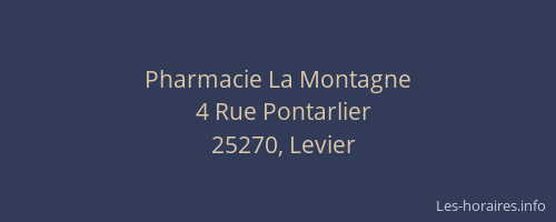 Pharmacie La Montagne