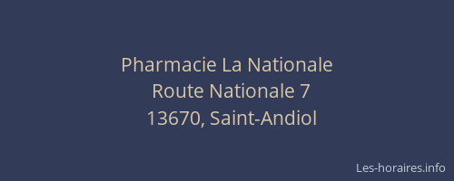 Pharmacie La Nationale