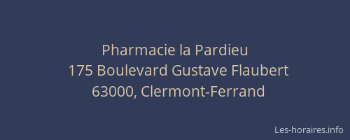 Pharmacie la Pardieu