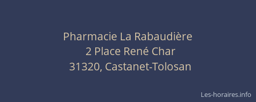 Pharmacie La Rabaudière
