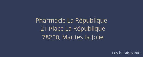 Pharmacie La R&eacute;publique