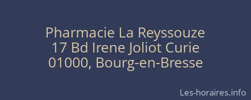 Pharmacie La Reyssouze