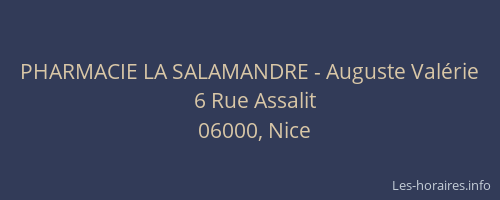 PHARMACIE LA SALAMANDRE - Auguste Valérie