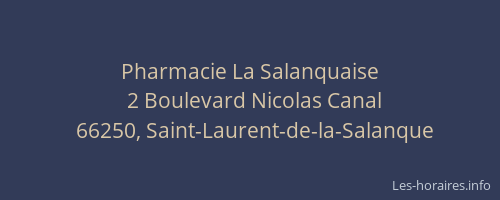 Pharmacie La Salanquaise