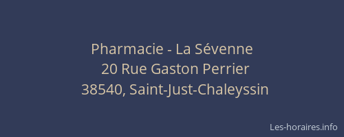 Pharmacie - La S&eacute;venne