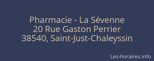 Pharmacie - La Sévenne