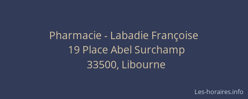 Pharmacie - Labadie Françoise