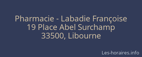 Pharmacie - Labadie Françoise